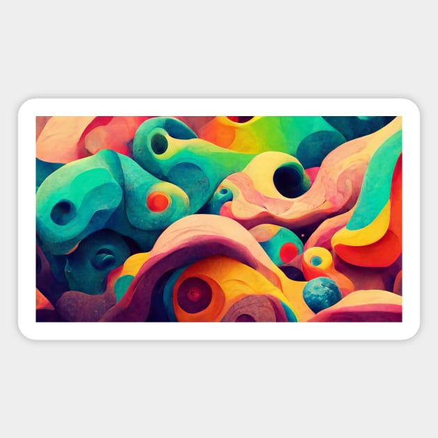 Rainbow seamless art #2 Magnet by MorningPanda